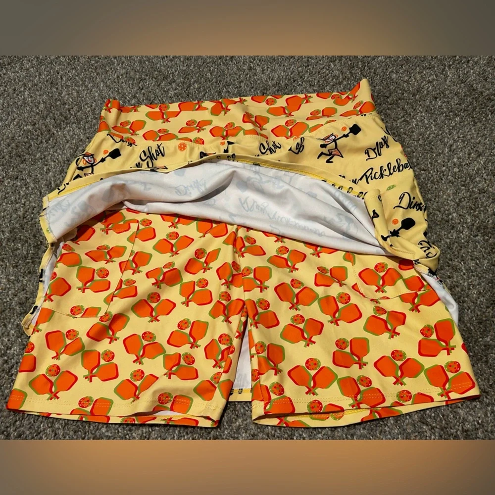 Skort Obsession Pickleball Print Skort Athletic Tennis Skirt Built-In Shorts M - Picture 3 of 5